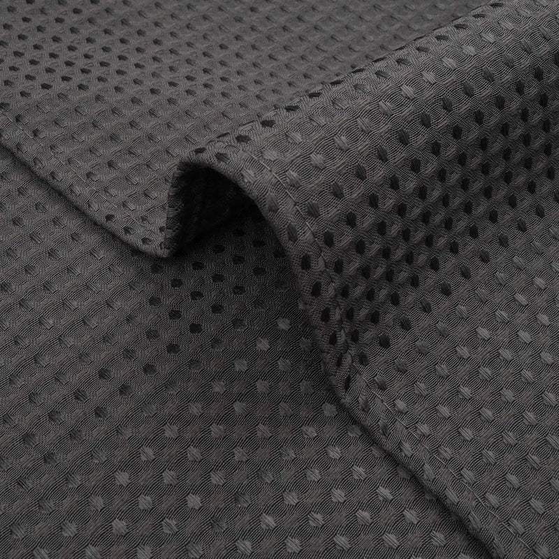 River Dream Heavyweight No Hooks Required Dotted Waffle Weave Shower Curtain with Snap in Liner - 71W x 74H,Hotel Grade,Spa Like Bath Curtain,Graphite Grey - Image 4